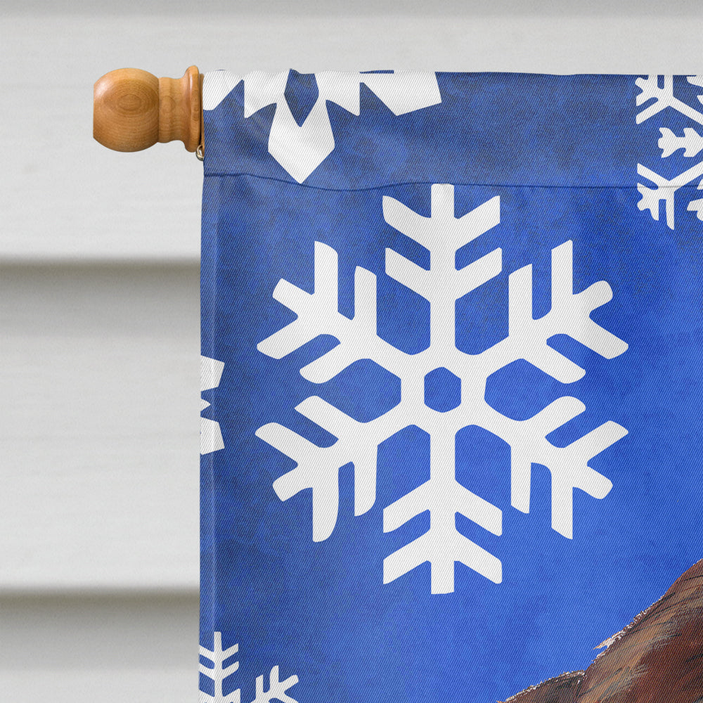 Welsh Springer Spaniel Winter Snowflakes Flag Canvas House Size