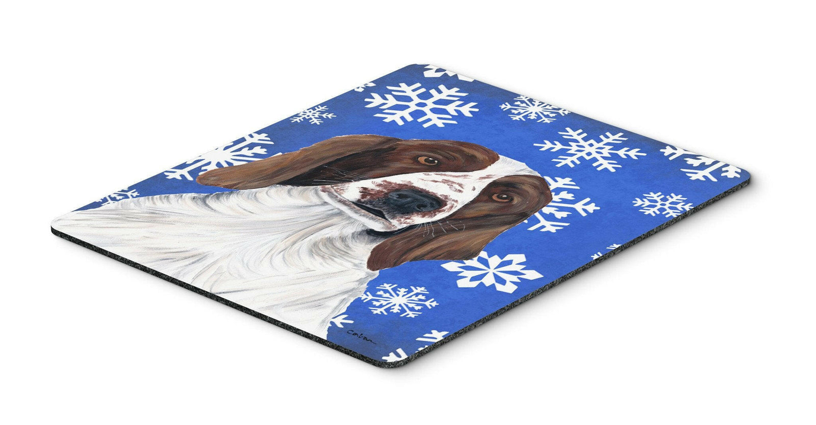 Welsh Springer Spaniel Winter Snowflakes Holiday Mouse Pad, Hot Pad or Trivet by Caroline's Treasures