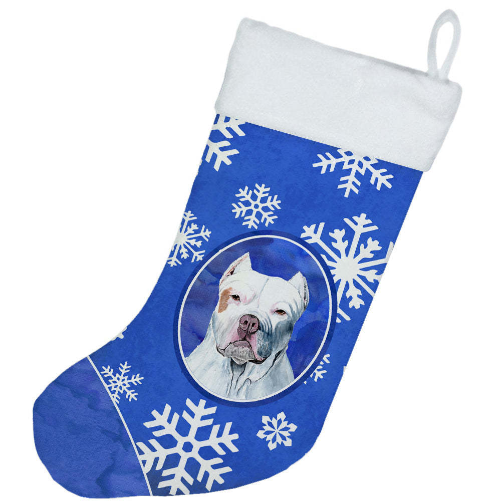 Pit Bull Winter Snowflakes Christmas Stocking SC9381  the-store.com.