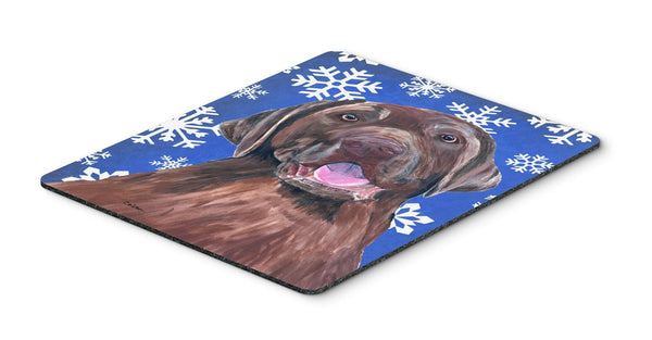 Labrador Winter Snowflakes Holiday Mouse Pad, Hot Pad or Trivet by Caroline's Treasures