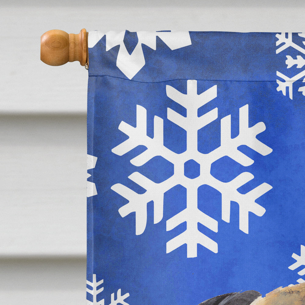 Mastiff Winter Snowflakes Holiday Flag Canvas House Size  the-store.com.