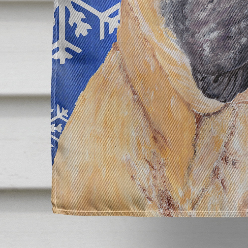 Mastiff Winter Snowflakes Holiday Flag Canvas House Size