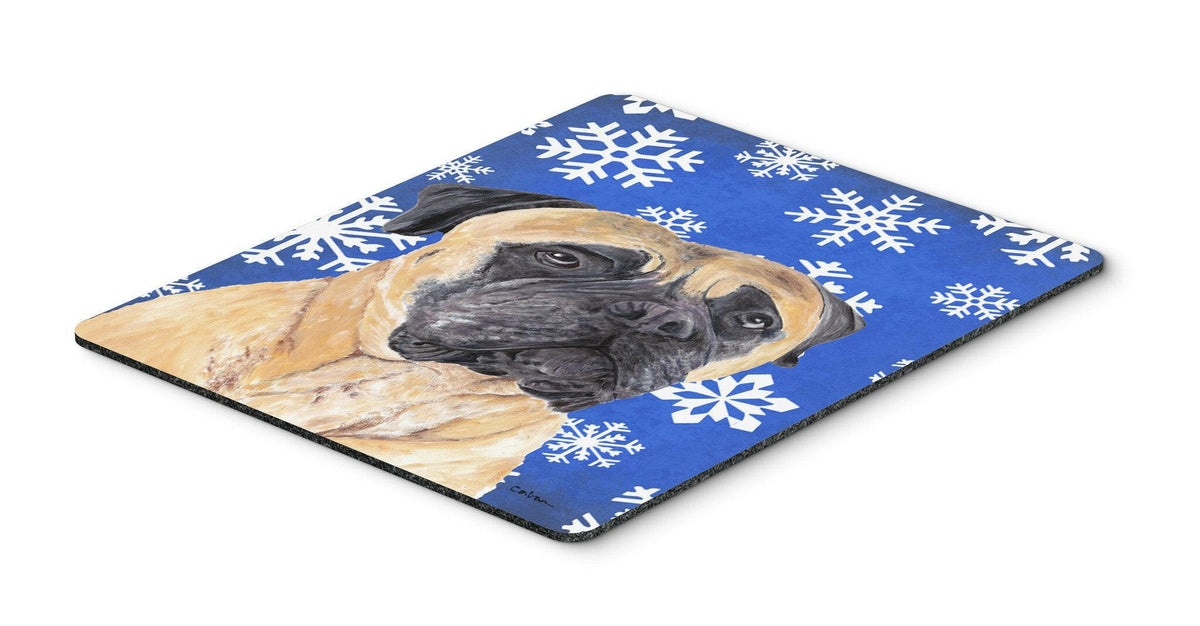 Mastiff Winter Snowflakes Holiday Mouse Pad, Hot Pad or Trivet by Caroline&#39;s Treasures