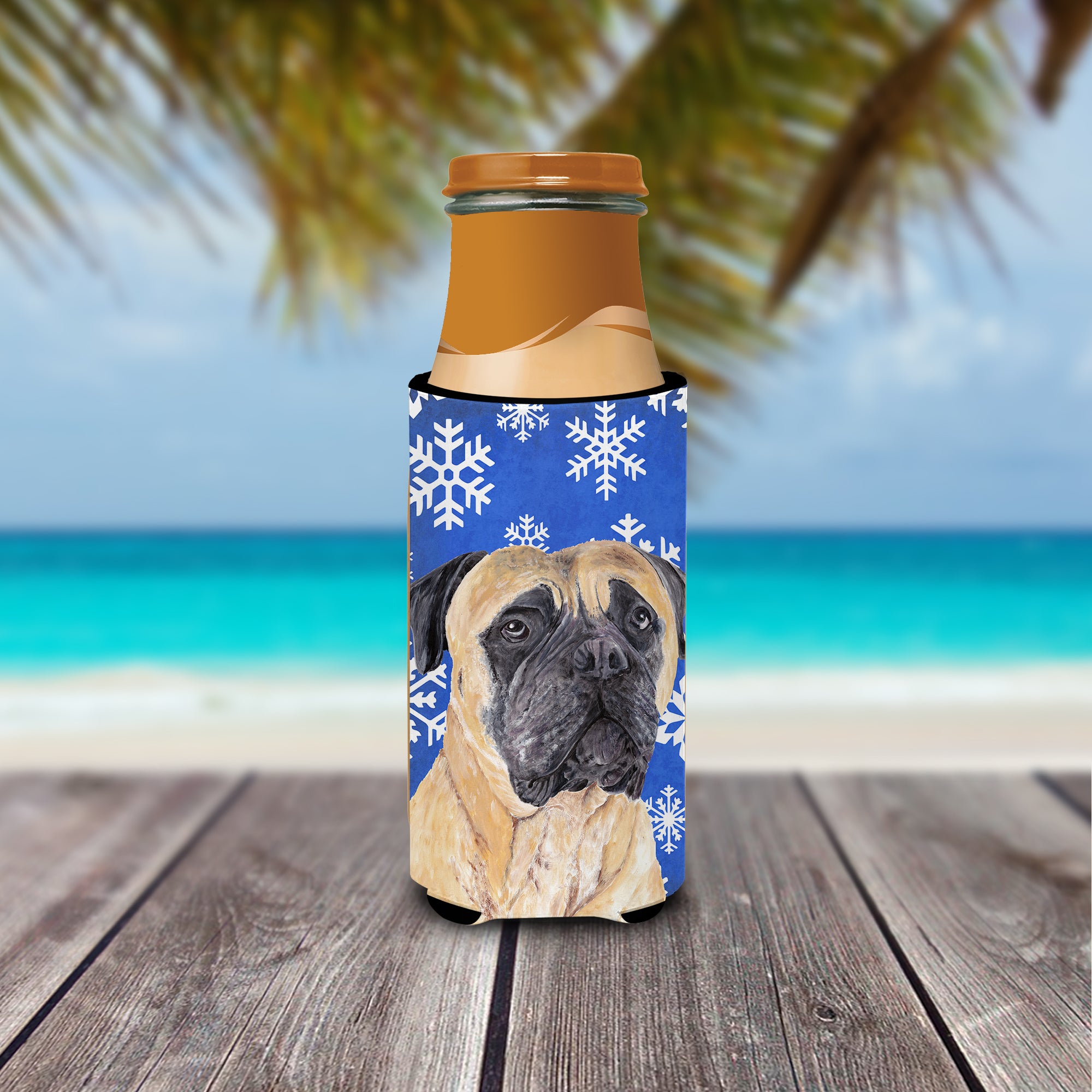 Mastiff Winter Snowflakes Holiday Ultra Beverage Isolateurs pour canettes minces SC9385MUK