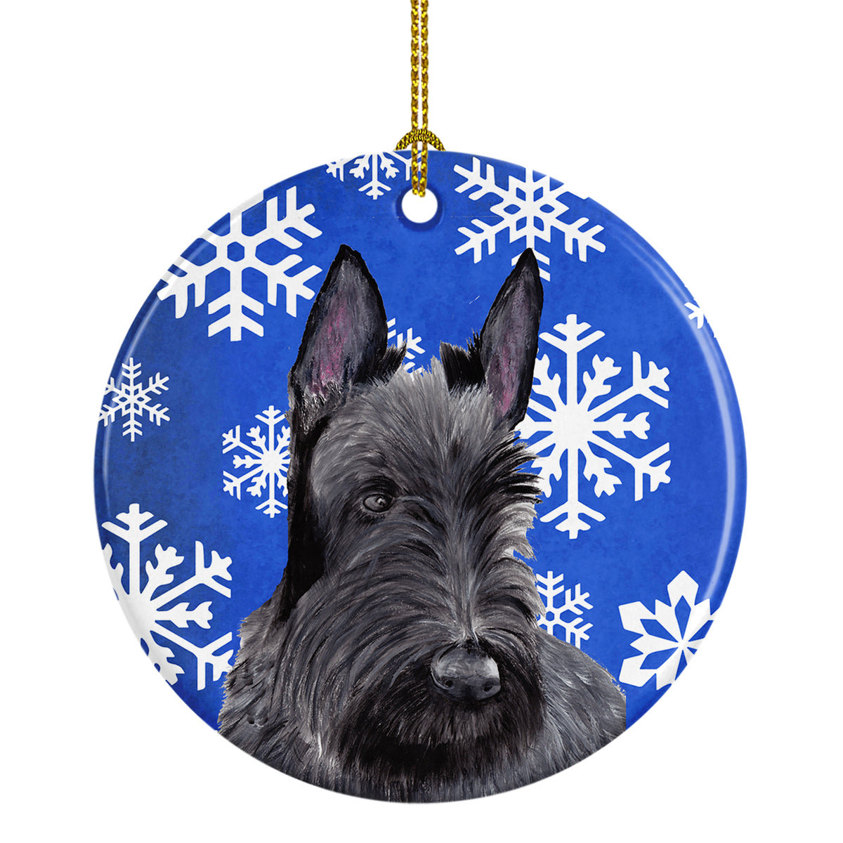 Scottish Terrier Winter Snowflakes Holiday Ceramic Ornament SC9386 - the-store.com
