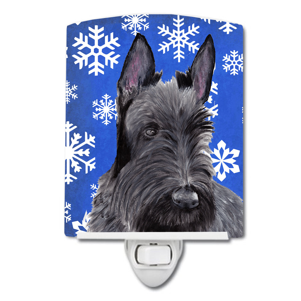 Scottish Terrier Winter Snowflakes Holiday Ceramic Night Light SC9386CNL - the-store.com