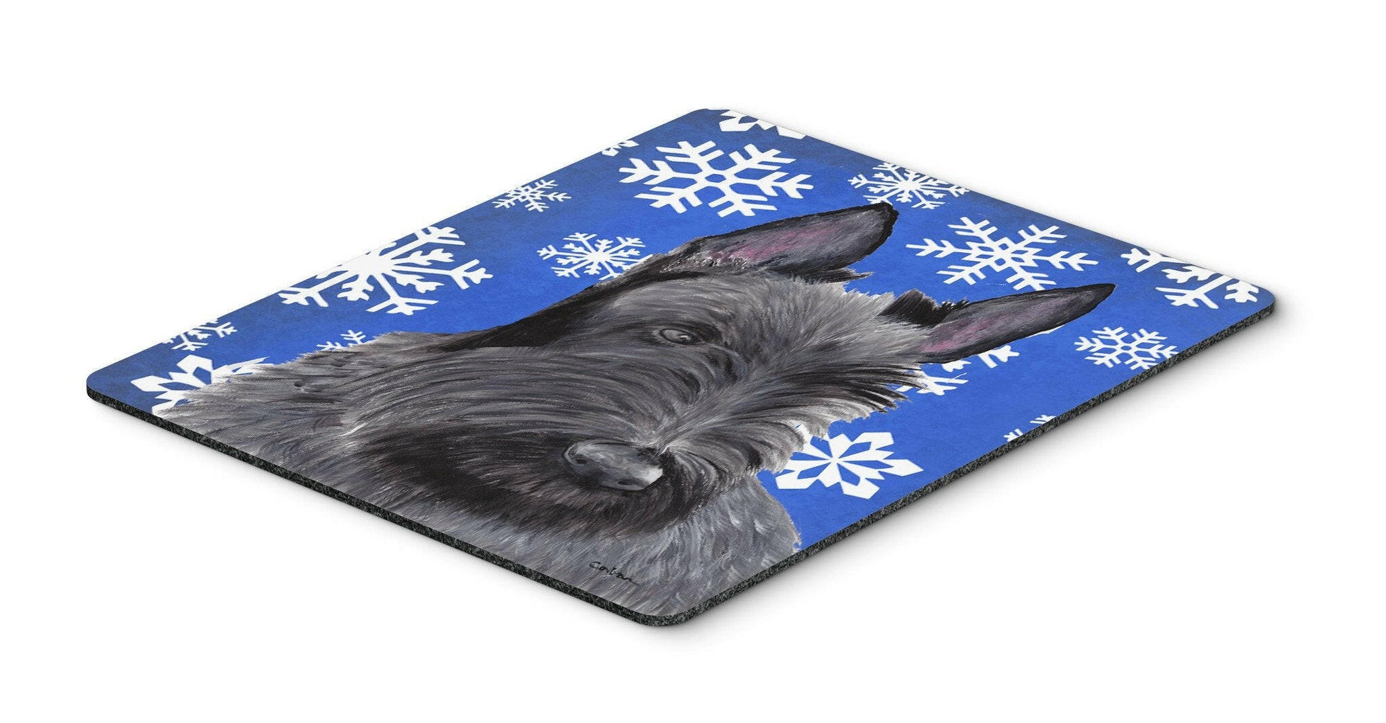 Scottish Terrier Winter Snowflakes Holiday Mouse Pad, Hot Pad or Trivet by Caroline's Treasures