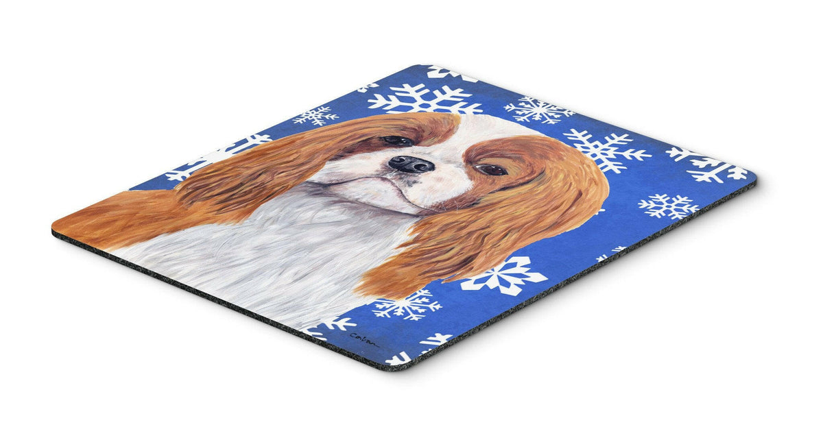 Cavalier Spaniel Winter Snowflakes Holiday Mouse Pad, Hot Pad or Trivet by Caroline&#39;s Treasures