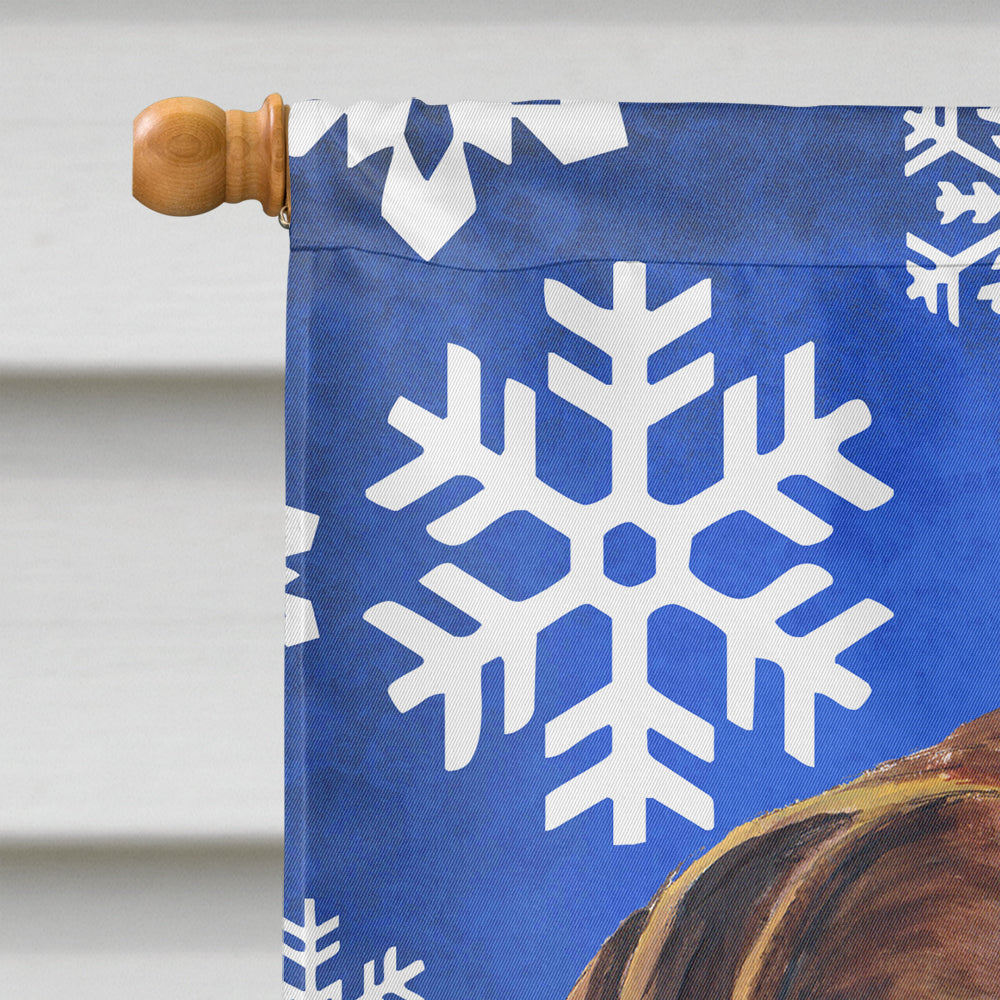 German Shorthaired Pointer Winter Snowflakes Holiday Flag Canvas House Size