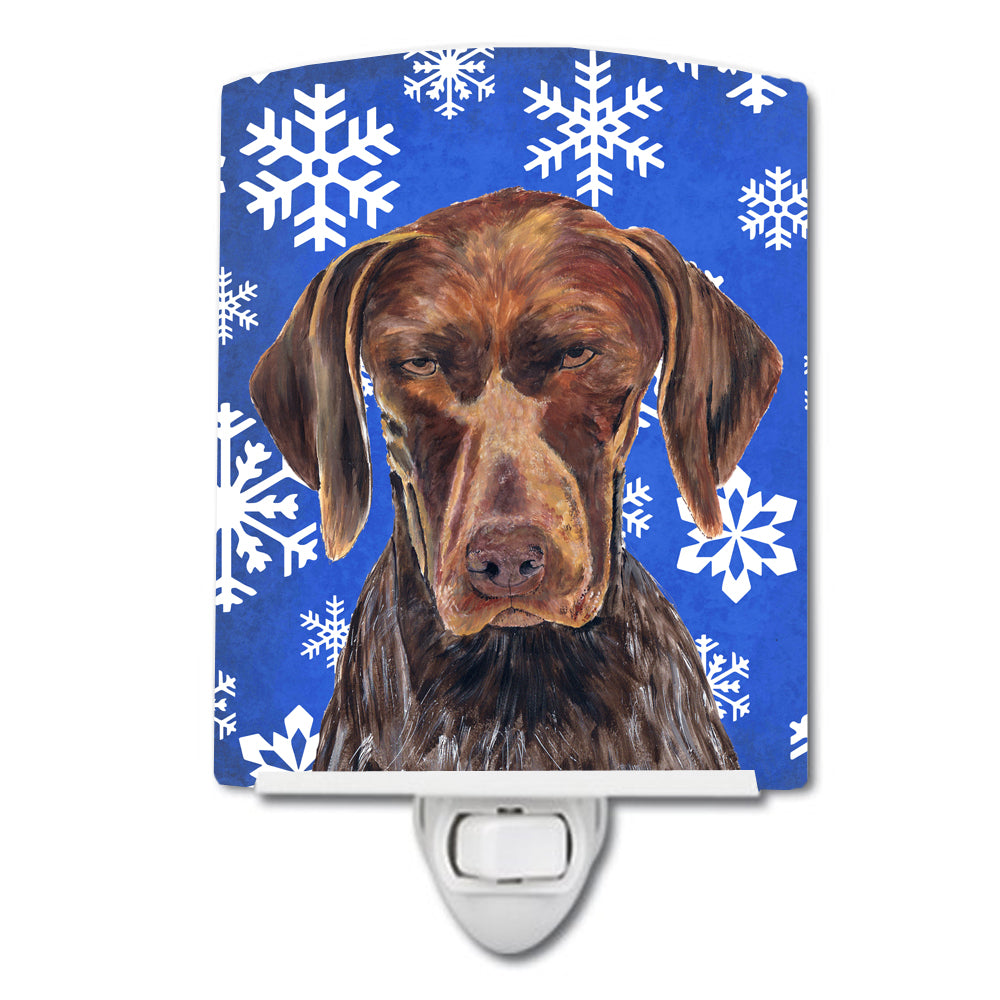 German Shorthaired Pointer Winter Snowflakes Holiday Ceramic Night Light SC9395CNL - the-store.com