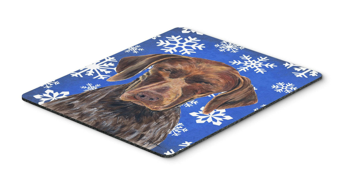 German Shorthaired Pointer Winter Snowflakes Mouse Pad, Hot Pad or Trivet by Caroline&#39;s Treasures