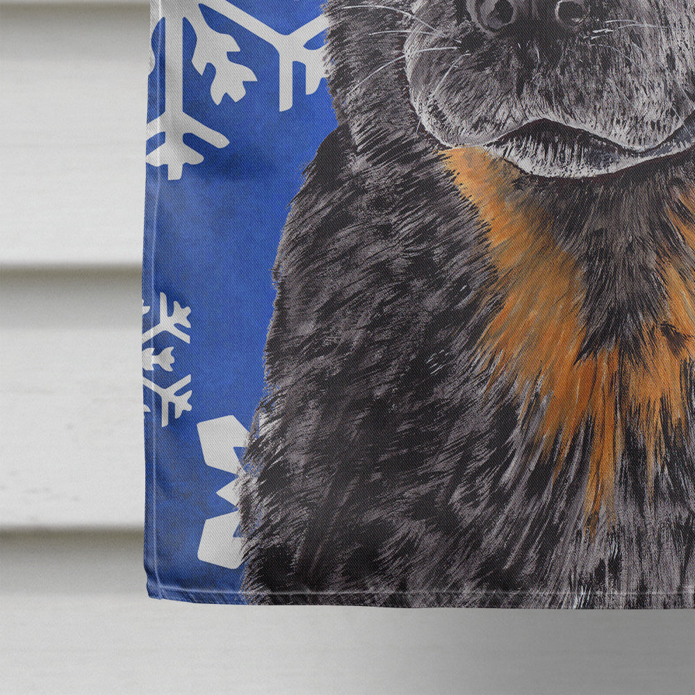 Australian Cattle Dog Winter Snowflakes Holiday Flag Canvas House Size  the-store.com.