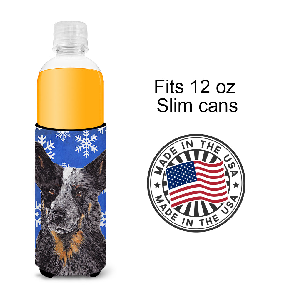 Australian Cattle Dog Winter Snowflakes Holiday Ultra Beverage Insulators for slim cans SC9396MUK