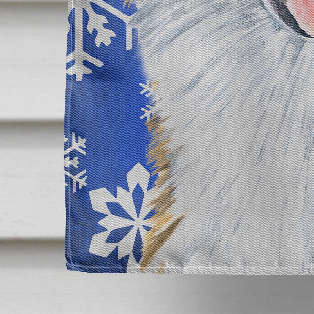 Australian Shepherd Winter Snowflakes Holiday Flag Canvas House Size