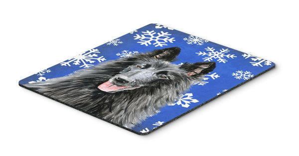 Belgian Sheepdog Winter Snowflakes Holiday Mouse Pad, Hot Pad or Trivet by Caroline's Treasures