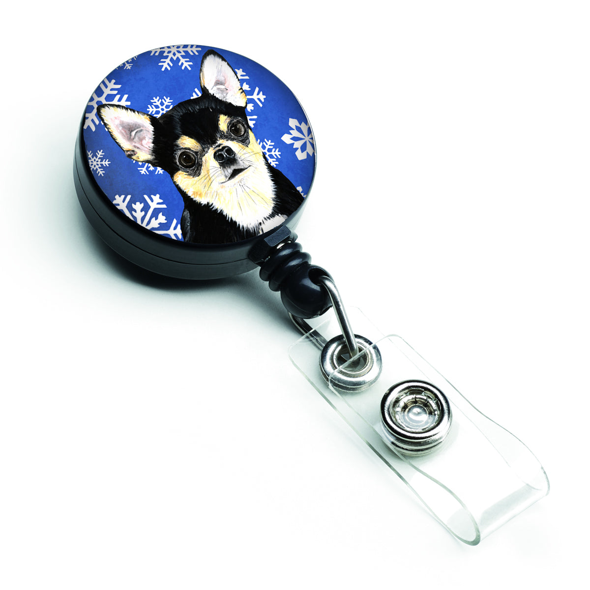 Chihuahua Winter Snowflakes Holiday Retractable Badge Reel SC9399BR  the-store.com.