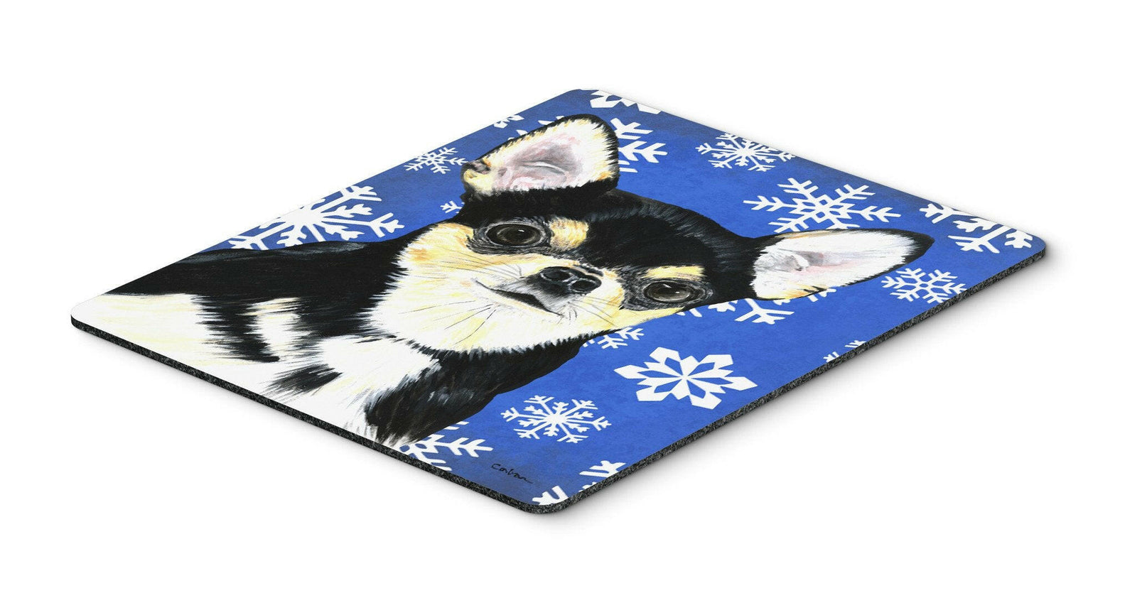 Chihuahua Winter Snowflakes Holiday Mouse Pad, Hot Pad or Trivet by Caroline's Treasures