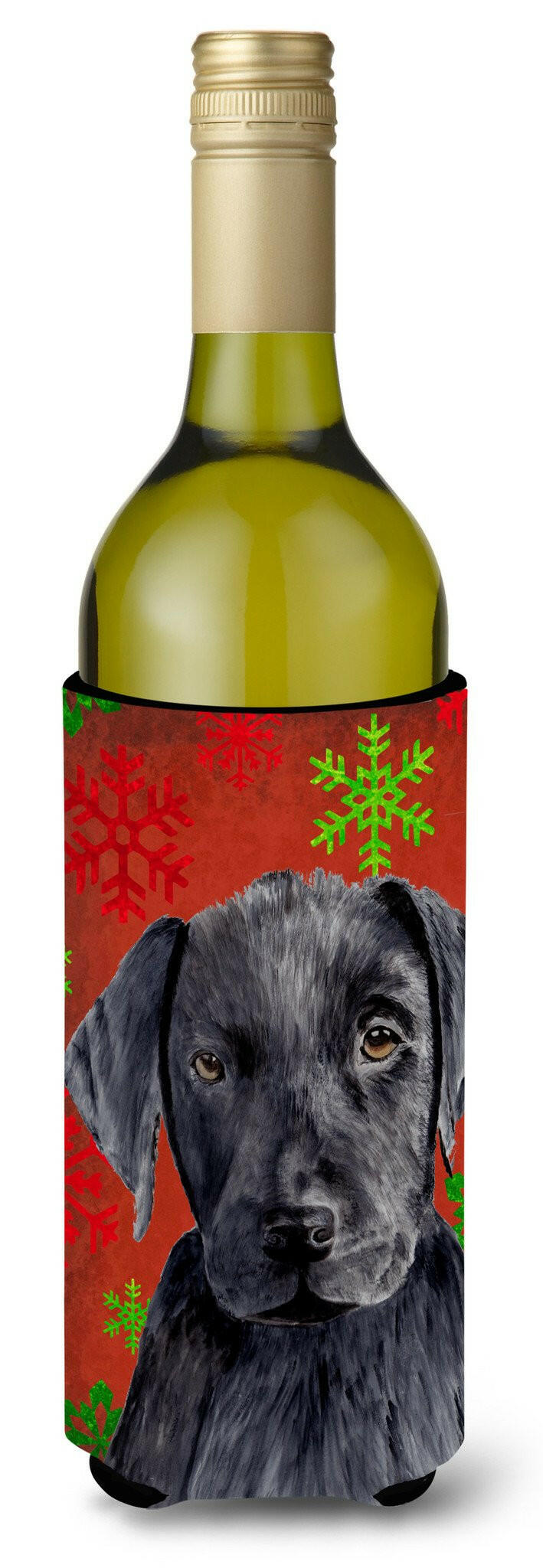 Labrador  Snowflakes Holiday Christmas Wine Bottle Beverage Insulator Beverage Insulator Hugger by Caroline's Treasures