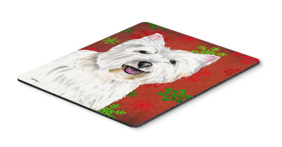 Westie Red and Green Snowflakes Holiday Christmas Mouse Pad, Hot Pad or Trivet by Caroline&#39;s Treasures