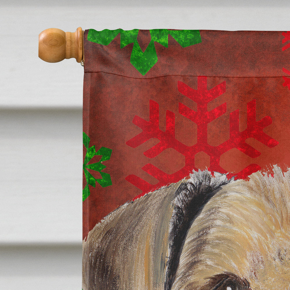 Airedale Red Green Snowflakes Christmas Flag Canvas House Size  the-store.com.