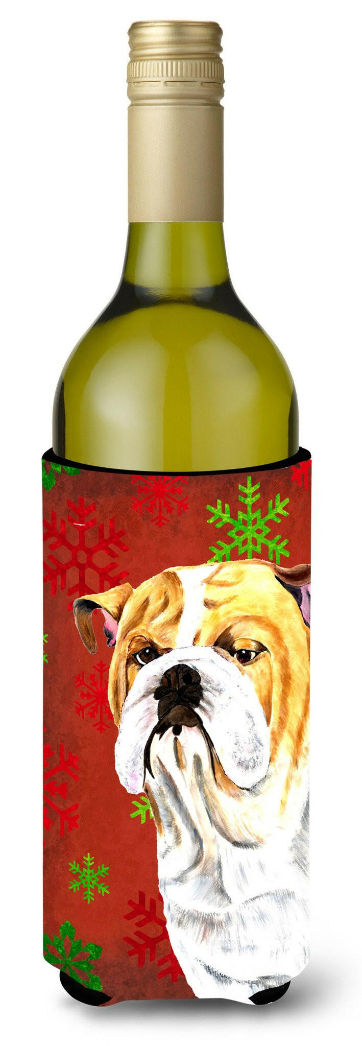 Bulldog English Holiday Christmas Wine Bottle Beverage Insulator Beverage Insulator Hugger by Caroline&#39;s Treasures