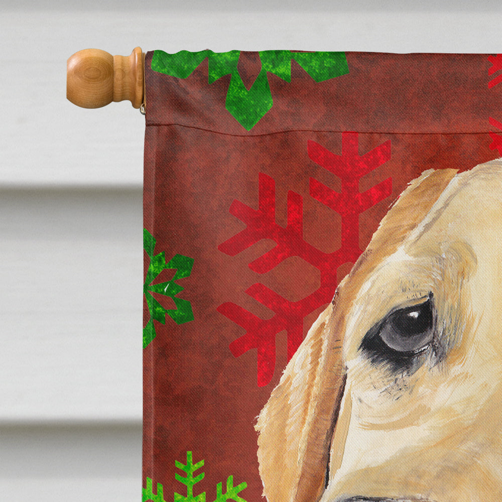 Labrador Red Green Snowflake Holiday Christmas Flag Canvas House Size