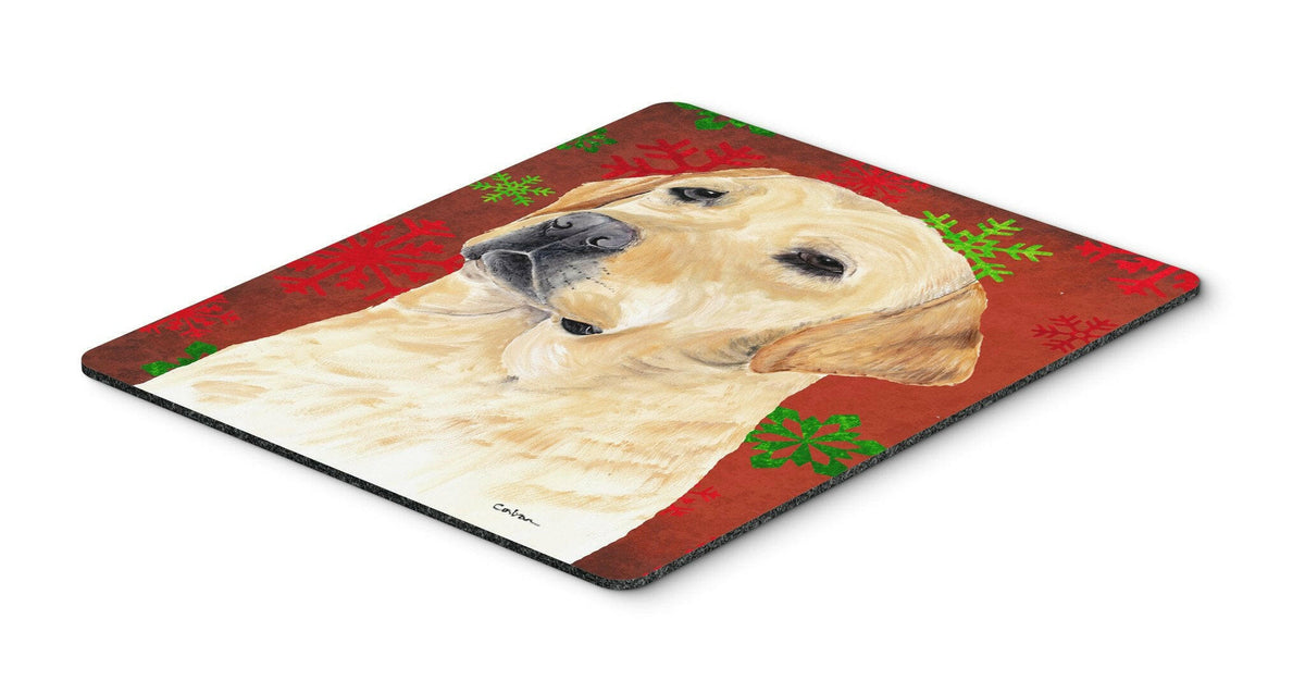Labrador Red and Green Snowflakes Christmas Mouse Pad, Hot Pad or Trivet by Caroline&#39;s Treasures