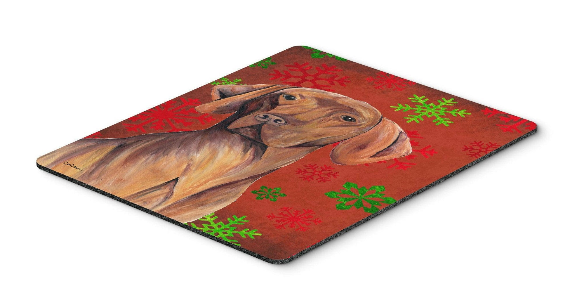 Vizsla Red and Green Snowflakes Holiday Christmas Mouse Pad, Hot Pad or Trivet by Caroline's Treasures