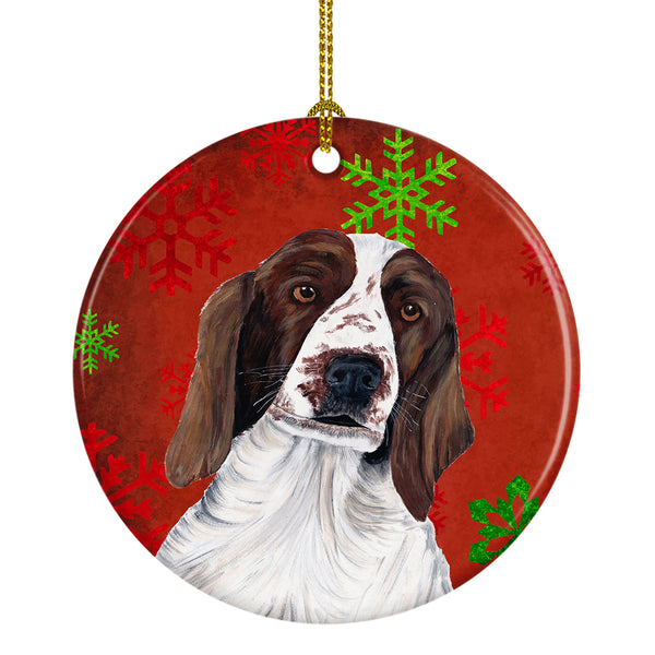 Welsh Springer Spaniel Red Snowflakes Holiday Christmas Ceramic Ornament SC9420 - the-store.com