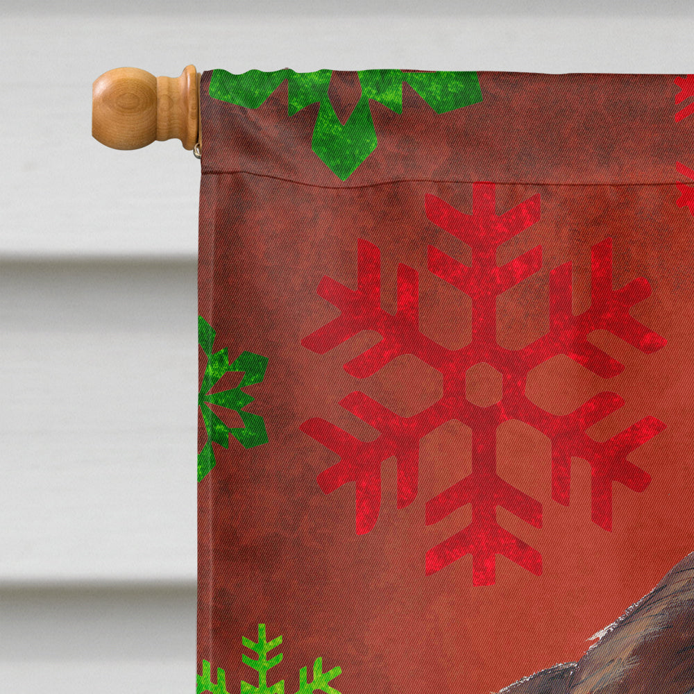 Welsh Springer Spaniel Red  Green Snowflakes Holiday Christmas Flag  House Size