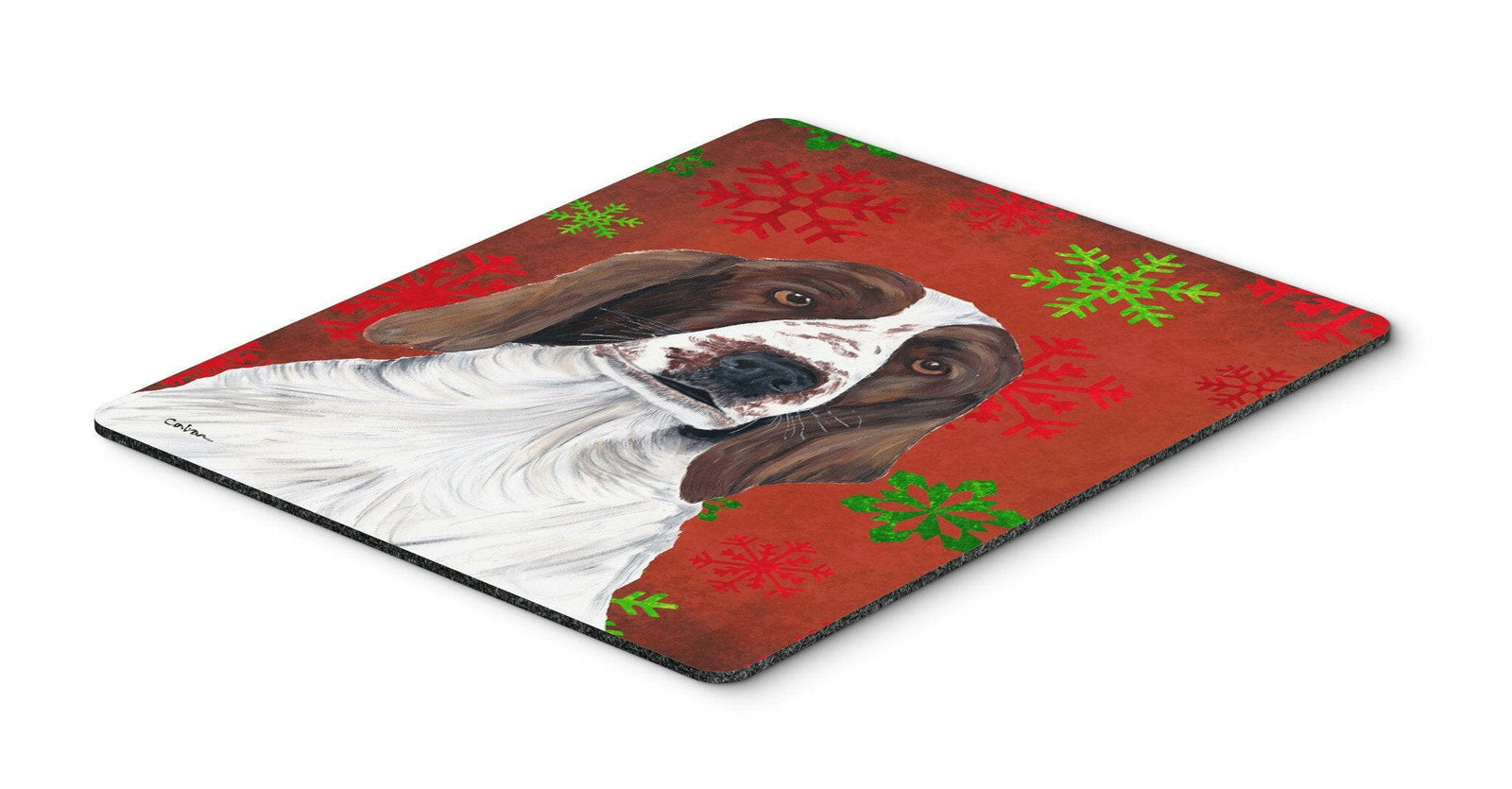 Welsh Springer Spaniel Snowflakes Christmas Mouse Pad, Hot Pad or Trivet by Caroline's Treasures