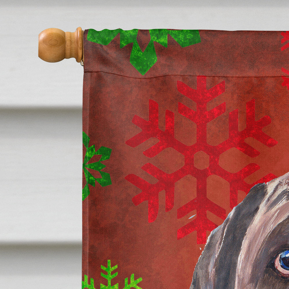 Labrador Red Green Snowflake Holiday Christmas Flag Canvas House Size  the-store.com.