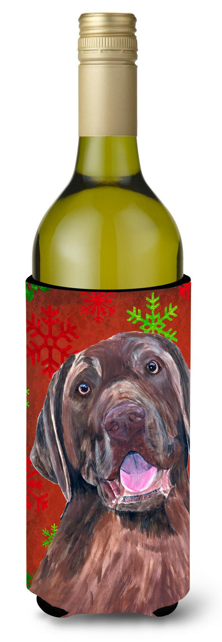 Labrador Snowflakes Holiday Christmas Wine Bottle Beverage Insulator Beverage Insulator Hugger by Caroline&#39;s Treasures