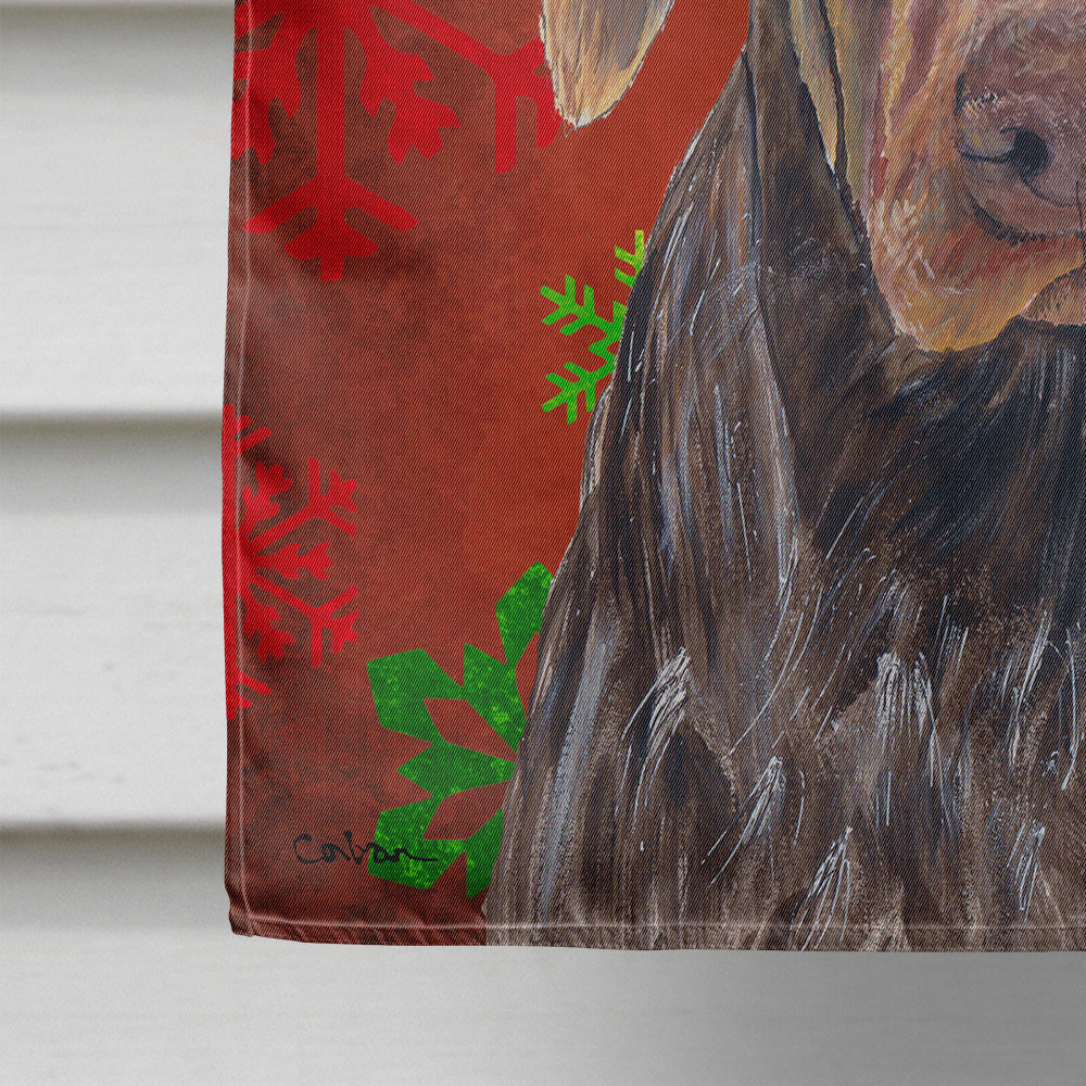 German Shorthaired Pointer Red  Snowflakes Holiday Christmas Flag  House Size  the-store.com.