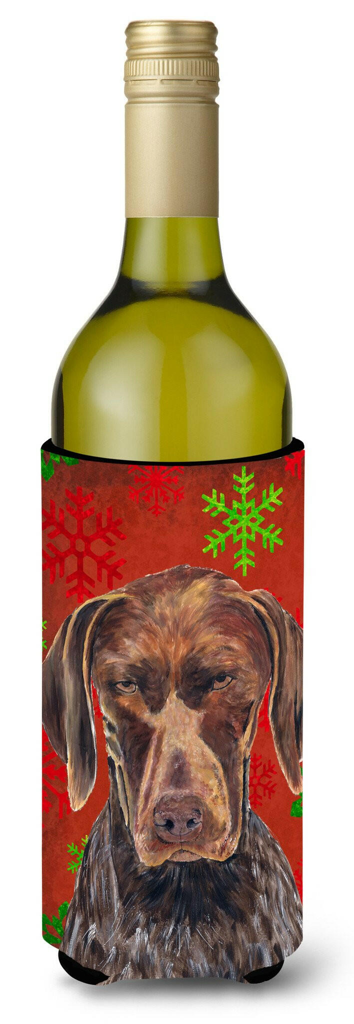 German Shorthaired Pointer  Holiday Christmas Wine Bottle Beverage Insulator Beverage Insulator Hugger by Caroline&#39;s Treasures