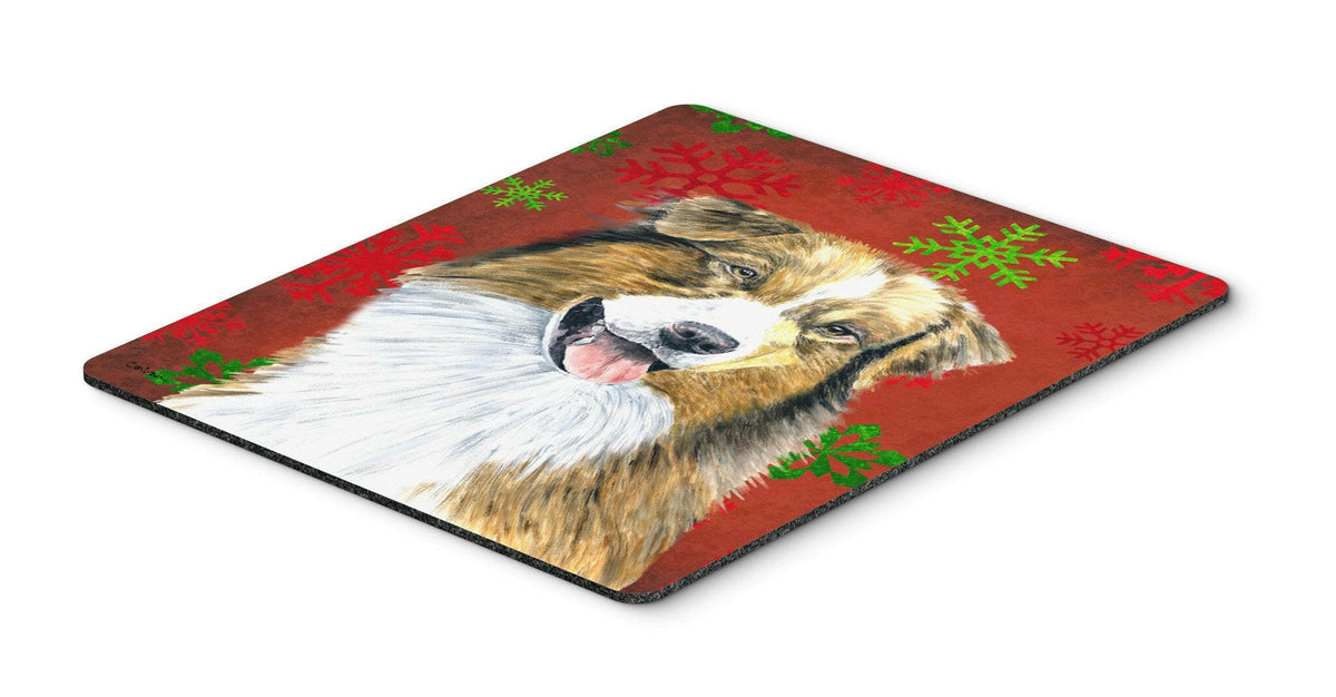 Australian Shepherd Snowflakes Holiday Christmas Mouse Pad, Hot Pad or Trivet by Caroline&#39;s Treasures