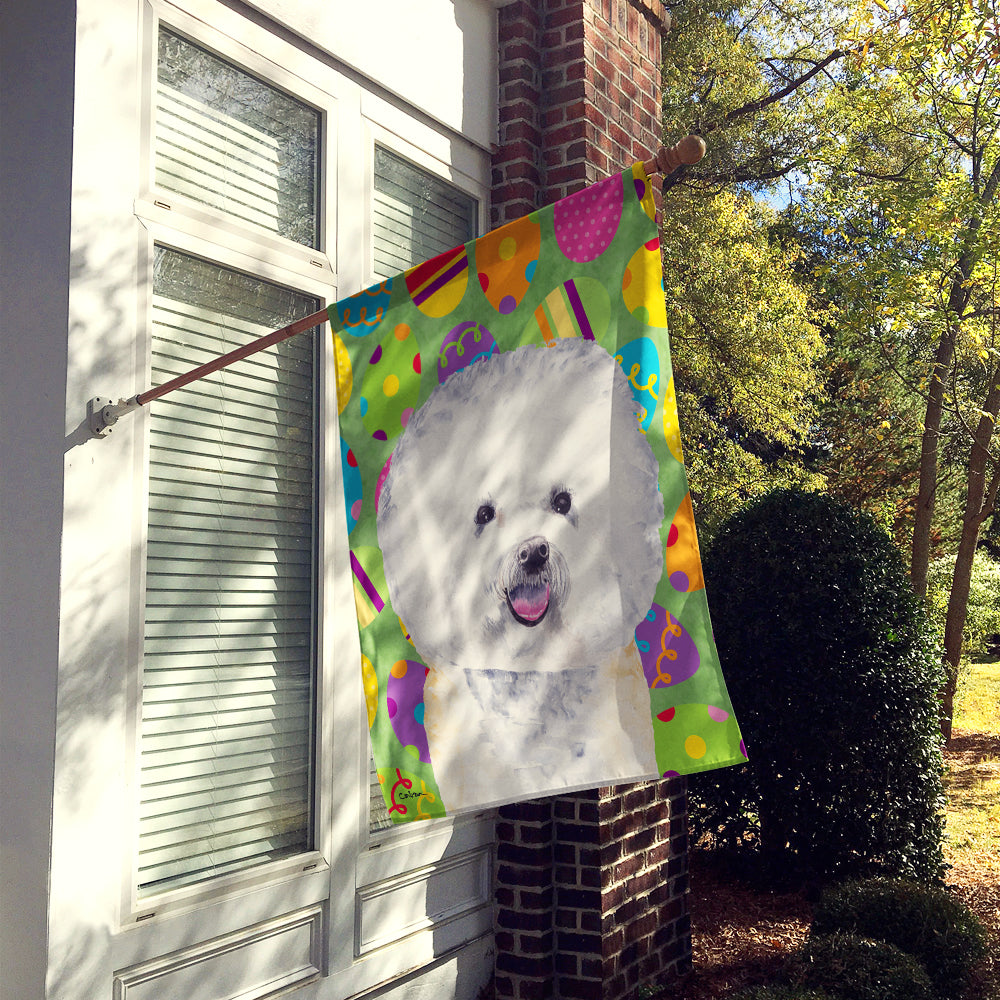Bichon Frise Easter Eggtravaganza Flag Canvas House Size  the-store.com.