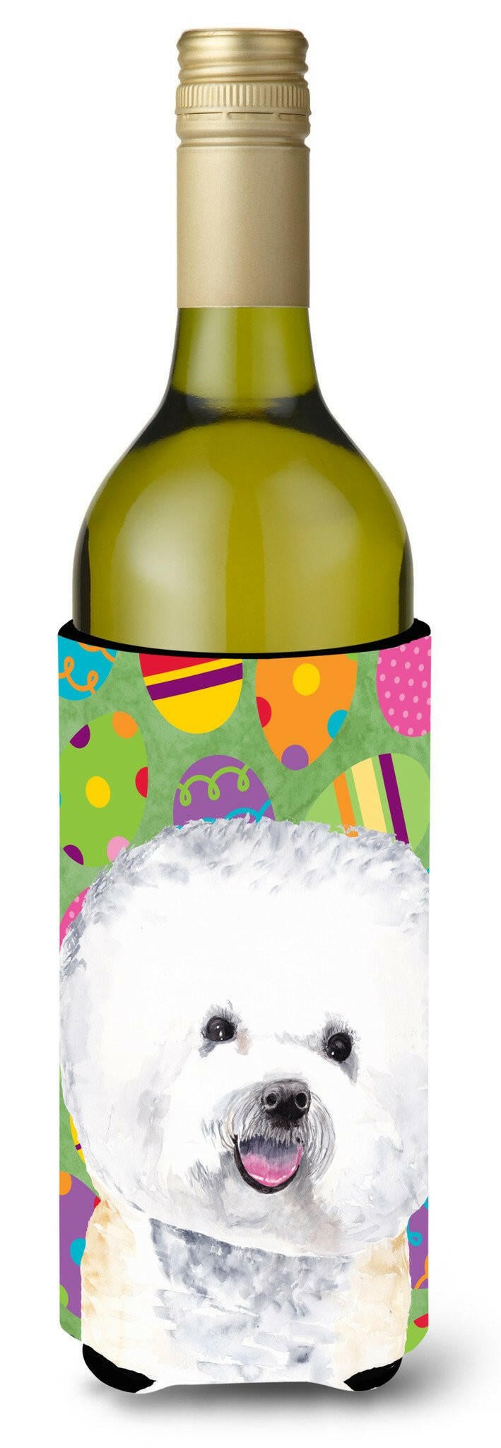 Bichon Frise Easter Eggtravaganza Wine Bottle Beverage Insulator Beverage Insulator Hugger by Caroline&#39;s Treasures