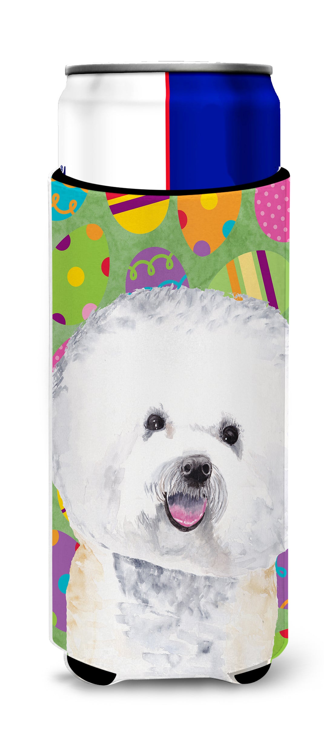 Bichon Frise Easter Eggtravaganza Ultra Beverage Insulators for slim cans SC9442MUK.