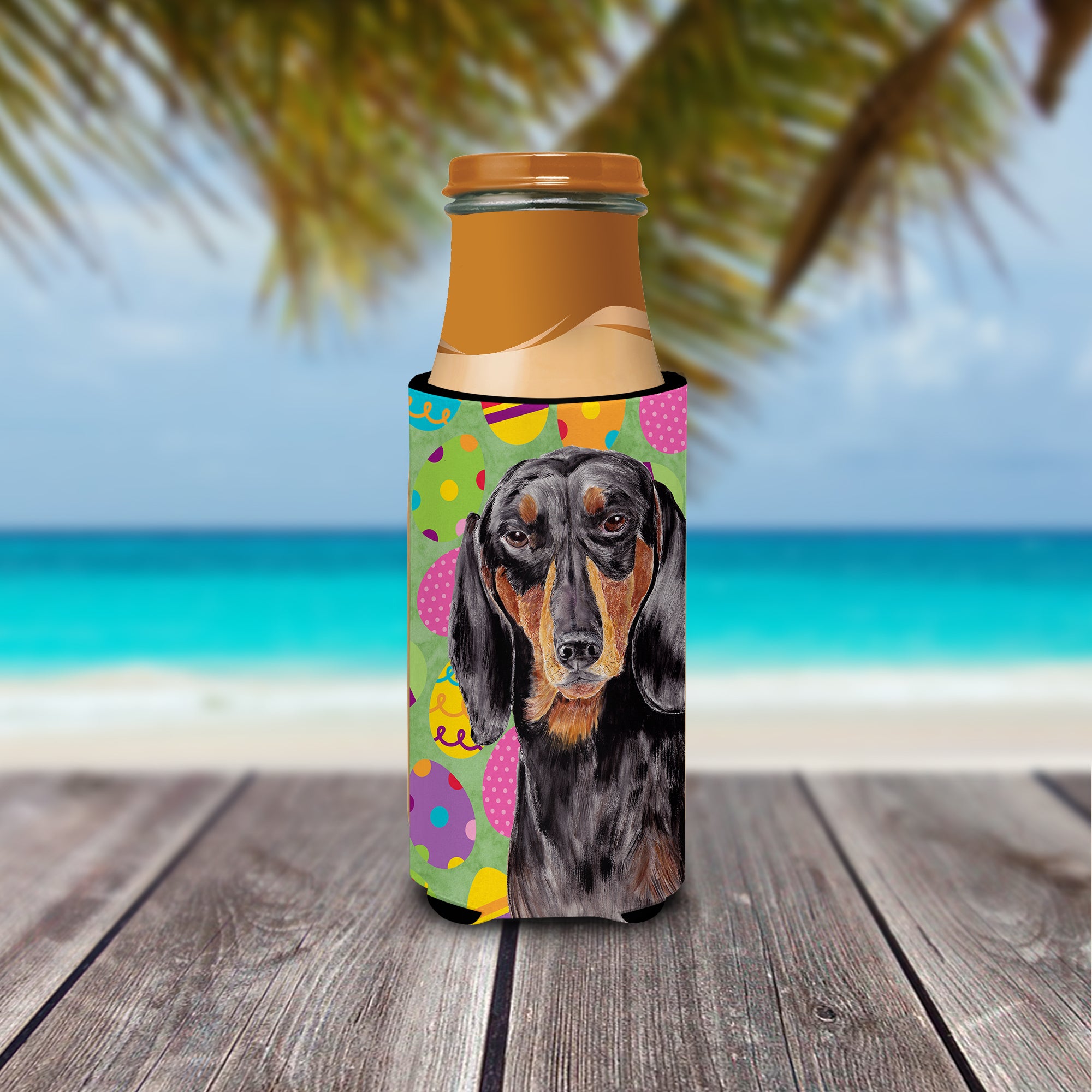 Dachshund Easter Eggtravaganza Ultra Beverage Insulators for slim cans SC9443MUK.