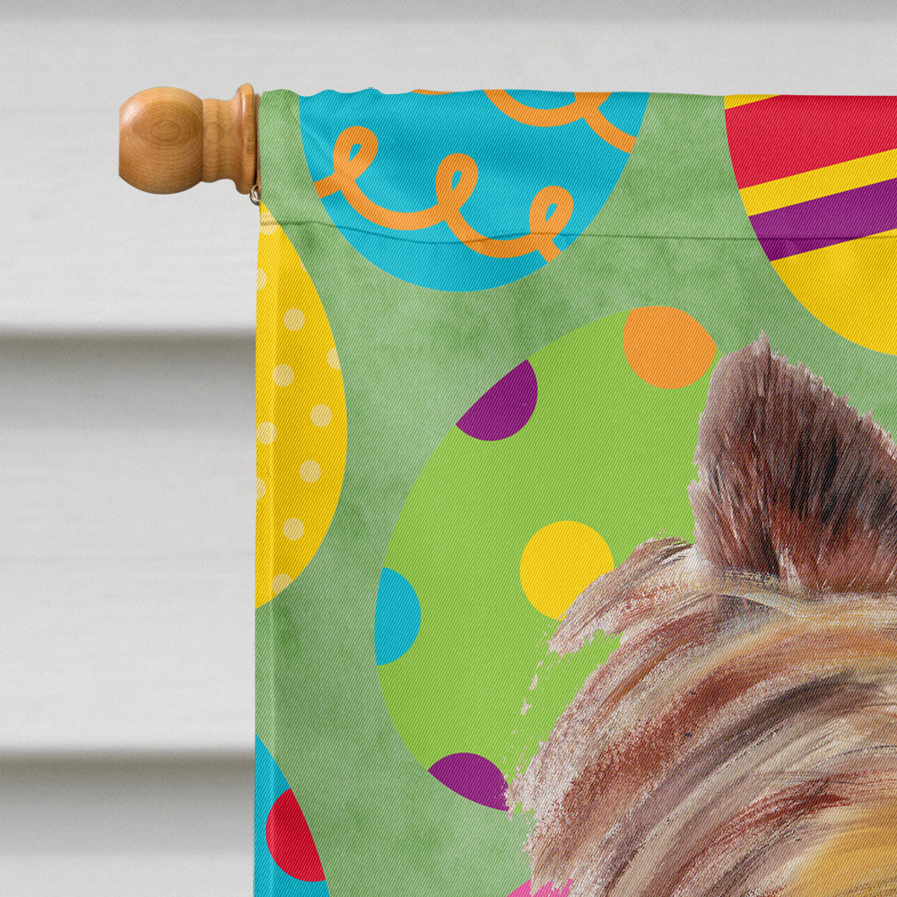 Yorkie Easter Eggtravaganza Flag Canvas House Size  the-store.com.