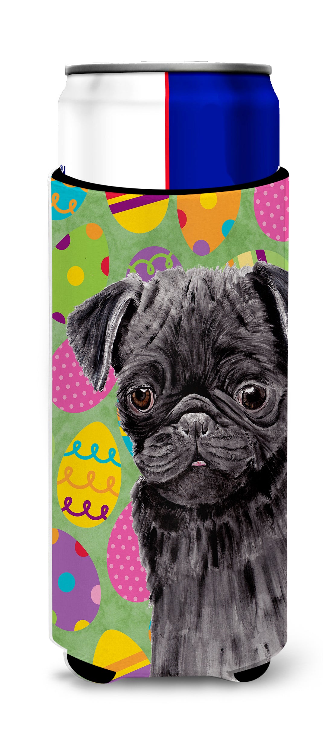 Pug Easter Eggtravaganza Ultra Beverage Insulators for slim cans SC9446MUK.