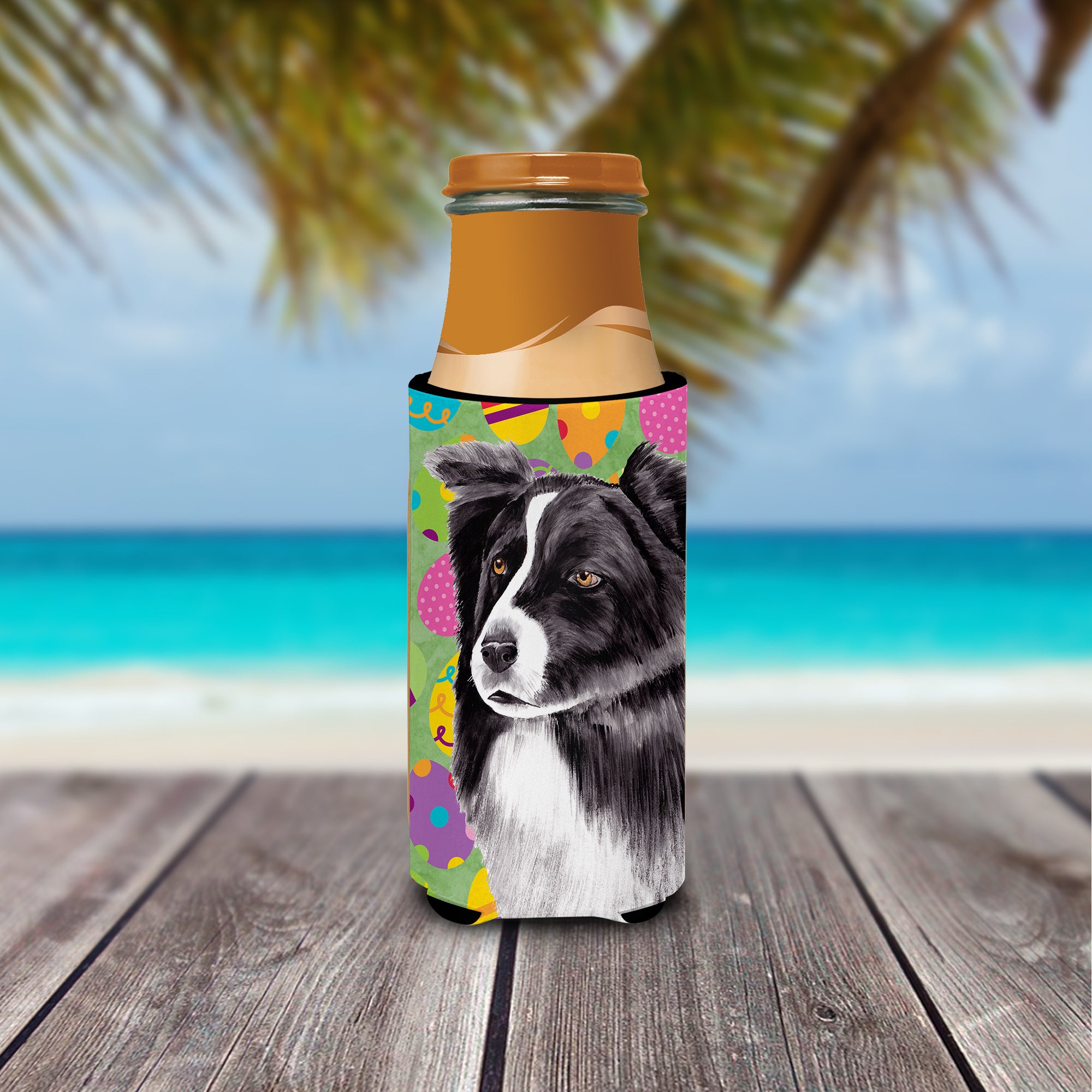 Border Collie Easter Eggtravaganza Ultra Beverage Insulators for slim cans SC9447MUK.