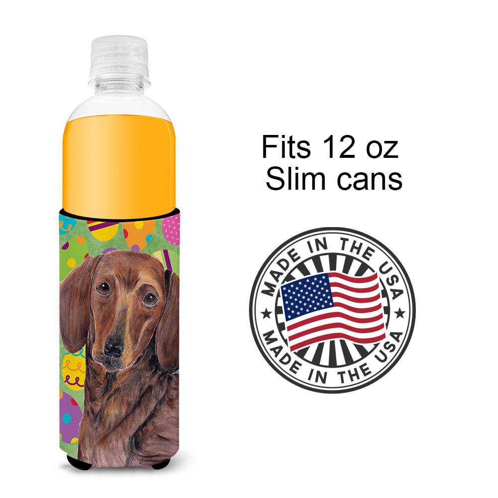 Dachshund Easter Eggtravaganza Ultra Beverage Insulators for slim cans SC9448MUK.