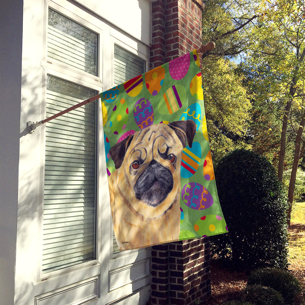Pug Easter Eggtravaganza Flag Canvas House Size  the-store.com.