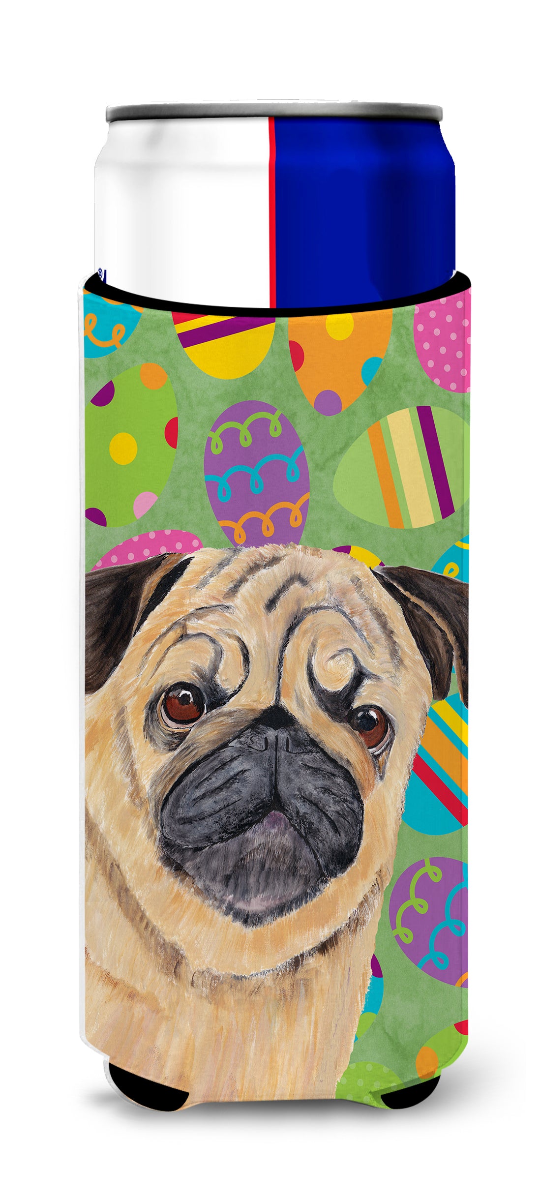 Pug Easter Eggtravaganza Ultra Beverage Insulators for slim cans SC9451MUK.