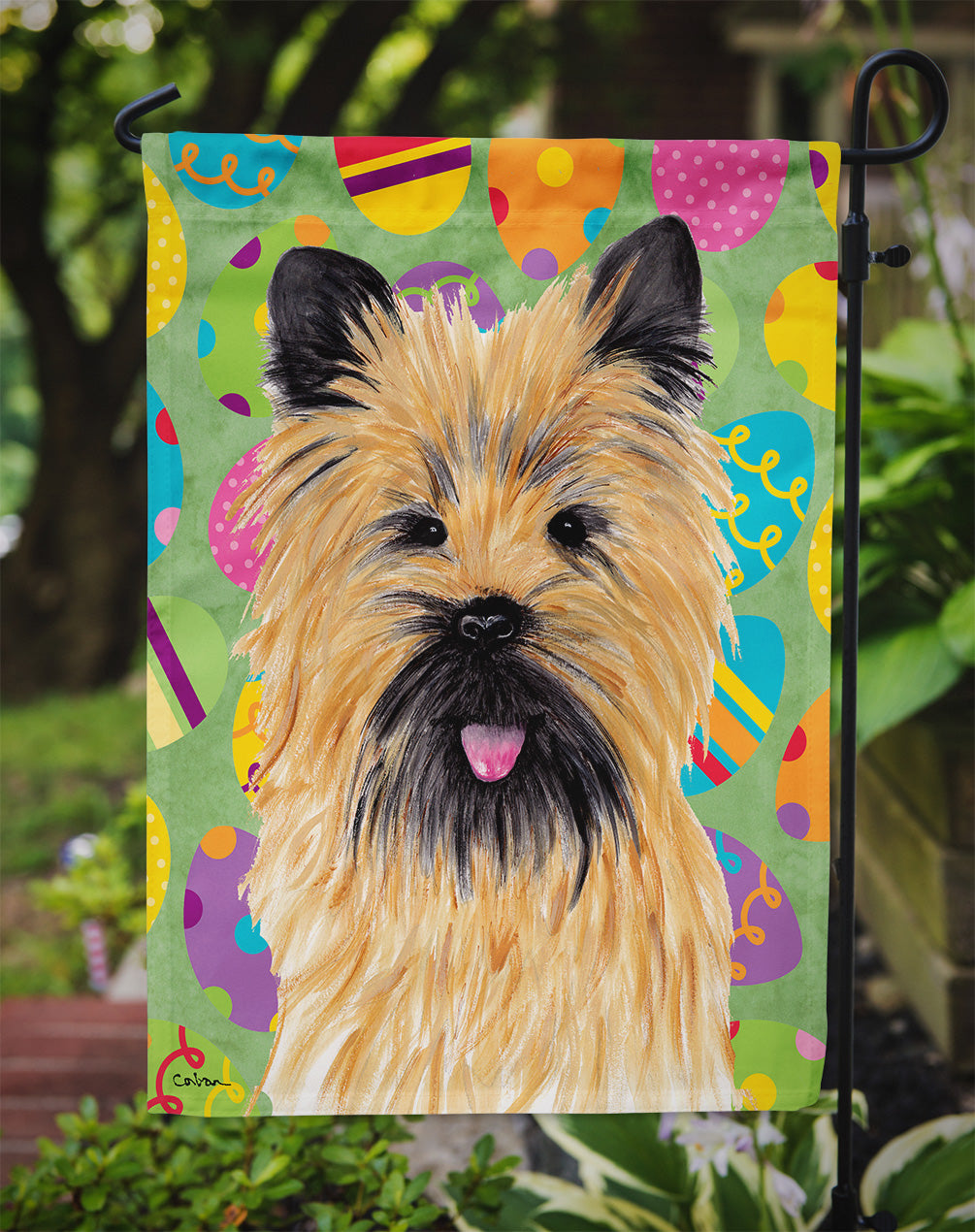 Cairn Terrier Easter Eggtravaganza Flag Garden Size  the-store.com.