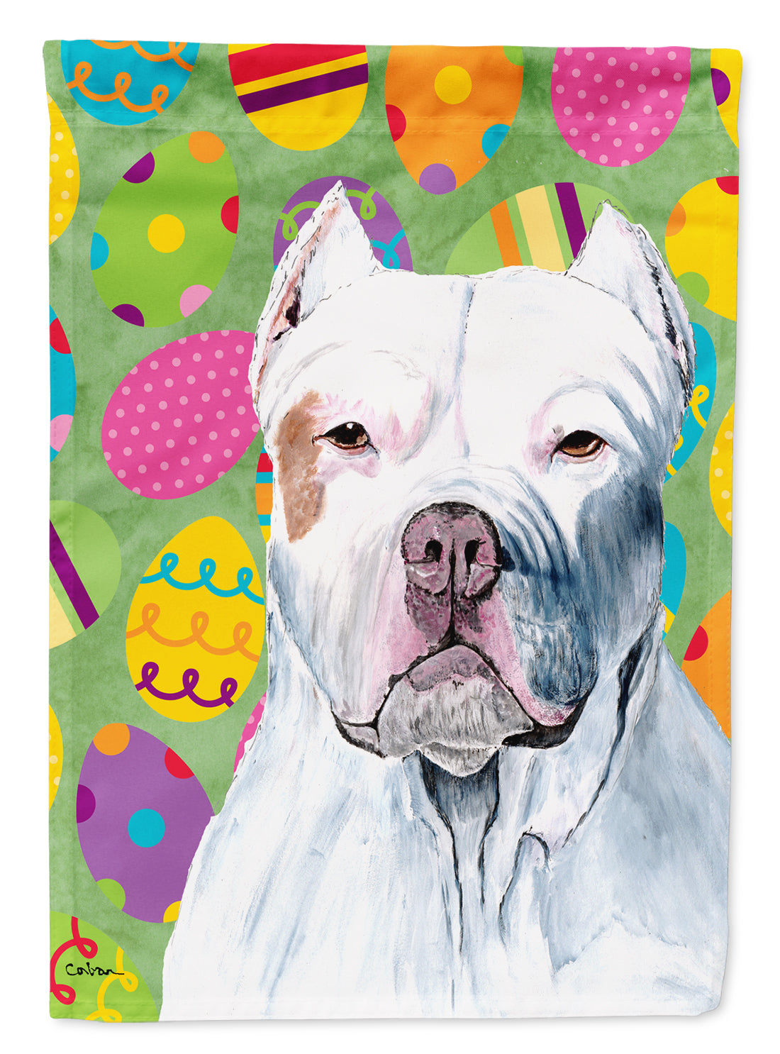 Pit Bull Easter Eggtravaganza Flag Canvas House Size  the-store.com.