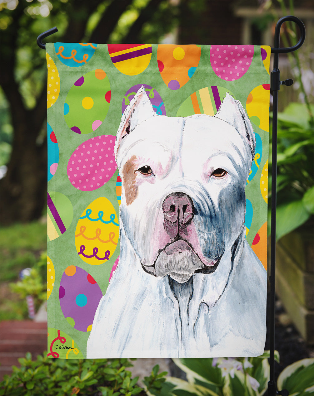 Pit Bull Easter Eggtravaganza Flag Garden Size