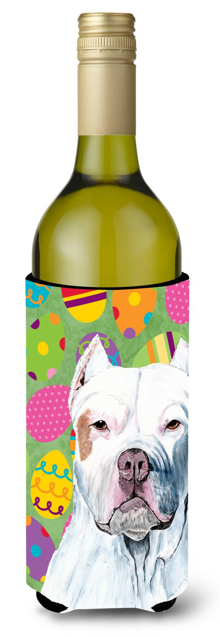 Pit Bull Easter Eggtravaganza Wine Bottle Beverage Insulator Beverage Insulator Hugger by Caroline&#39;s Treasures